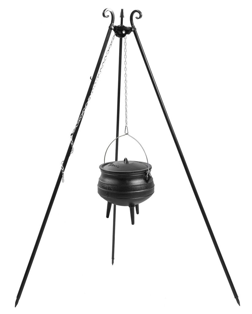 Dreibein 180 cm mit Afrikanischer Gusseisenkessel 9 l