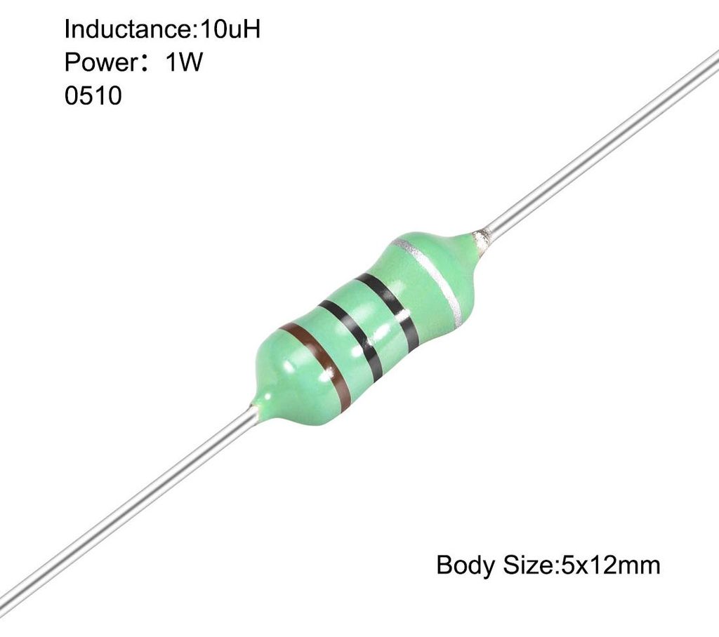 25stk. 10uH 1W Axial RF Drosselspule Induktivit?t 0512 Ring Induktivit?t Bunt