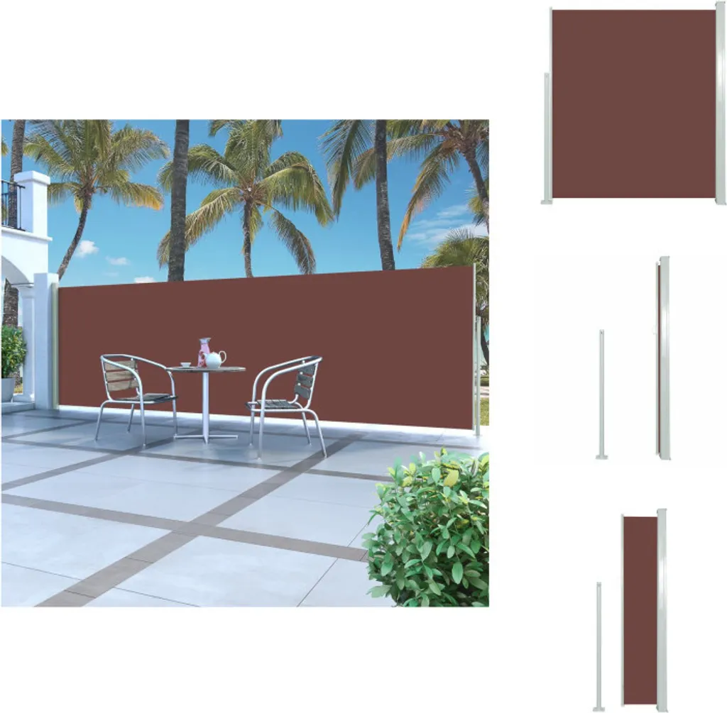 vidaXL Tenda laterale estensibile 160x500 cm Marrone - Ombrelloni e tende da sole