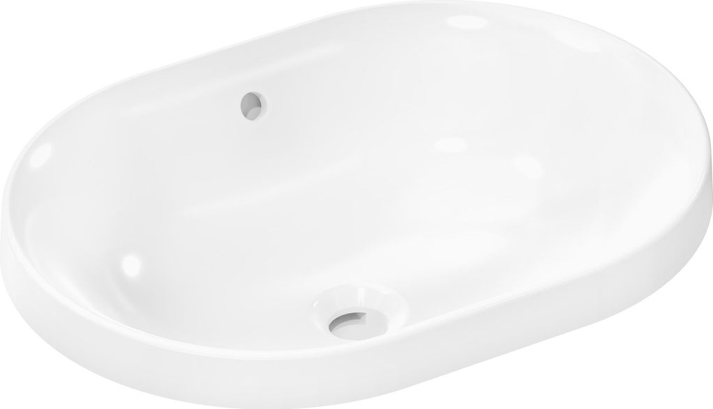 hansgrohe Xuniva U Einbauwaschtisch, SmartClean, mit Überlauf, ohne Hahnloch, 550x400mm, weiß, 61062450