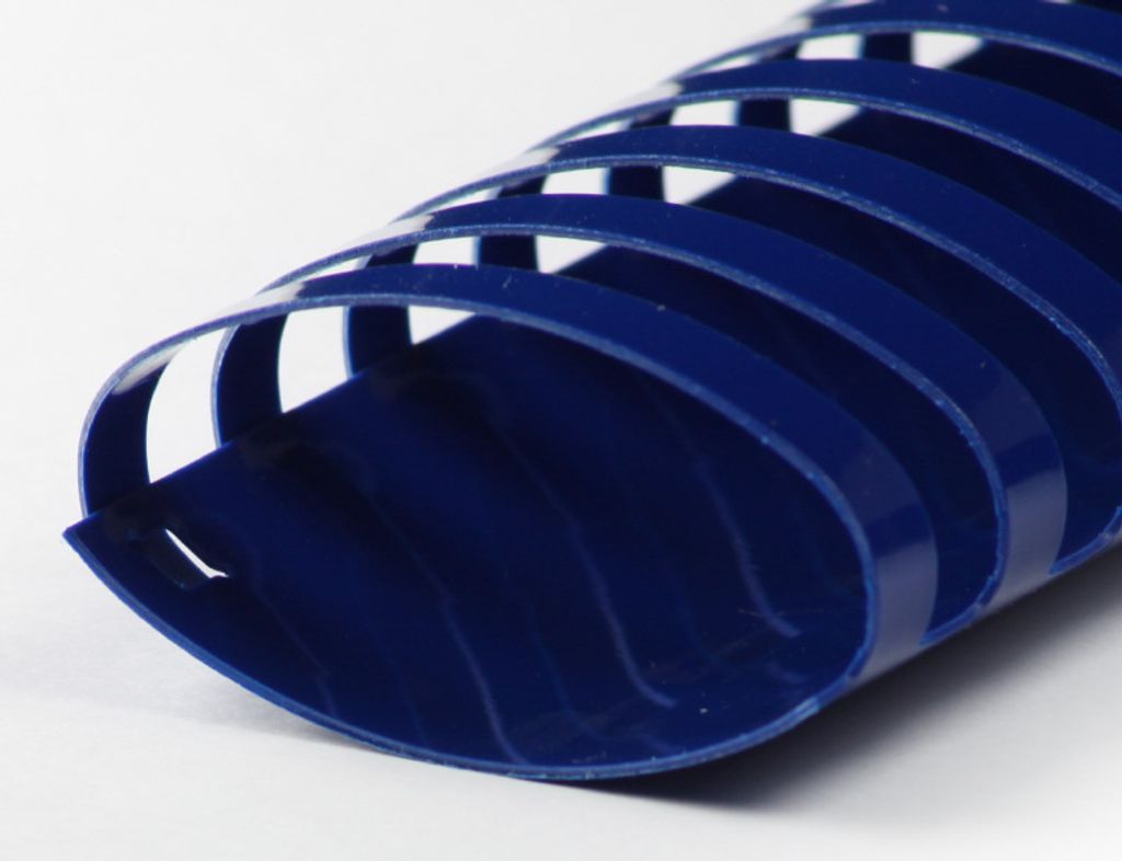 Plastikbinderücken 21 Ringe 51mm, oval blau Produktbild 