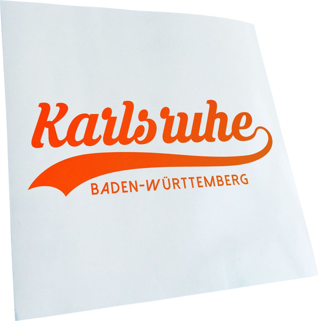 Kiwistar - Autoaufkleber - Karlsruhe Baden-Württemberg - Neonorange - 40x14cm - Aufkleber für Auto, Laptop, Fahrrad, LKW, Motorrad mehrfarbig JDM...