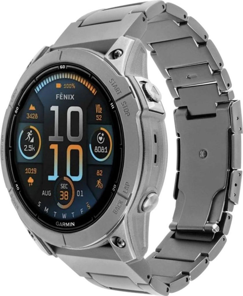 FIXED Titanium Strap, Gurt, Smartwatch, Titan, Garmin, QuickFit 26mm, Titan, Edelstahl