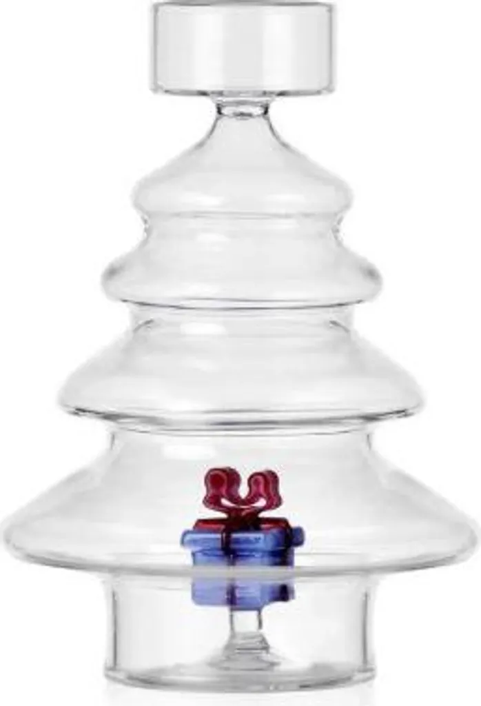 Bougie chauffe-plat design cadeau bleu Histoires de Noël en métal mat