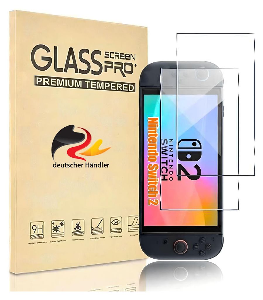 2X Schutzglas für Nintendo Switch 2 Displayfolie Produktbild 