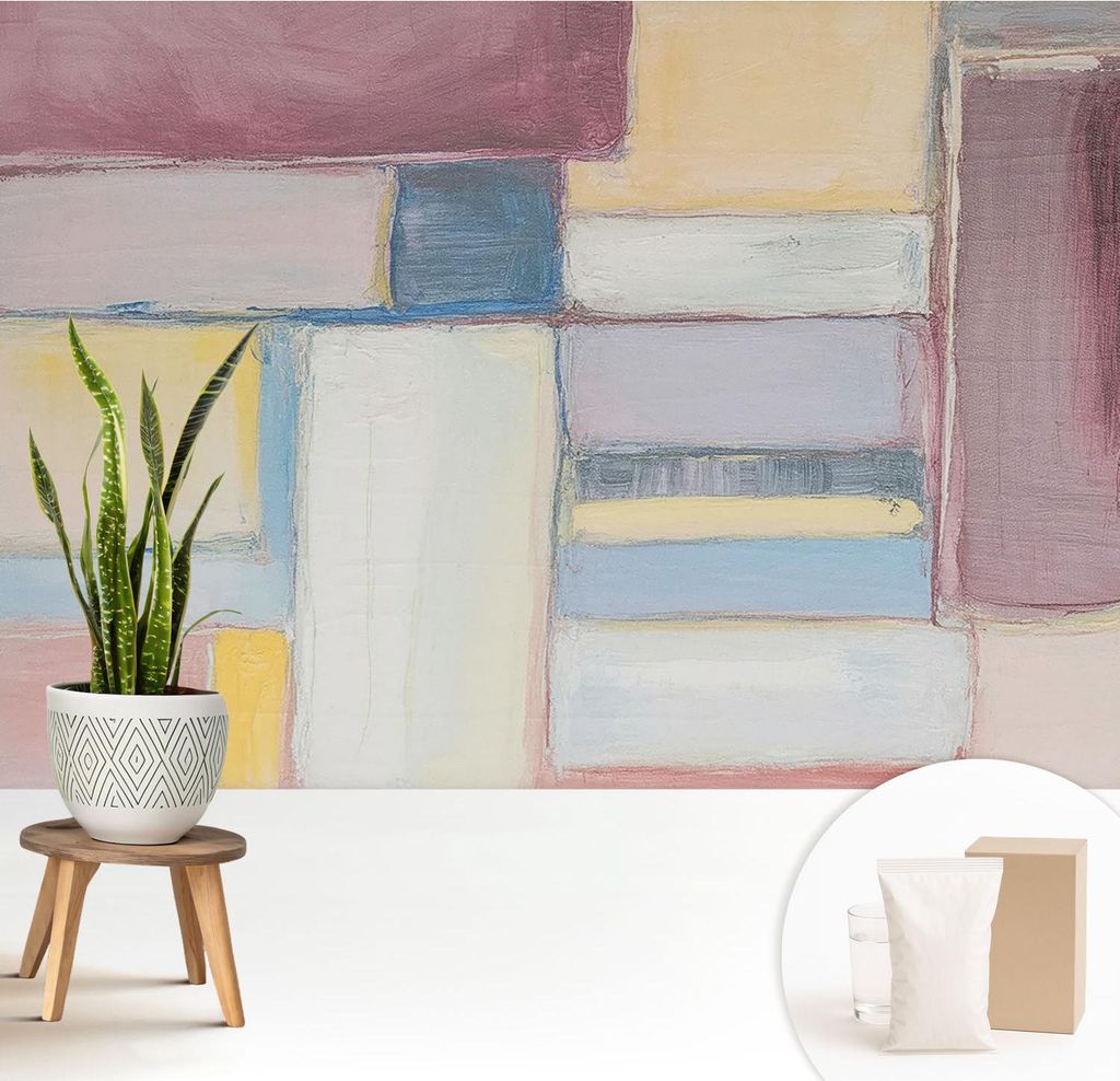 Fototapete - 208x146 cm - Tapete - Wandtapete - Wandbilder - Dekofolie - Tapete Folie - Wand - Dekoration - Wohnzimmer - Geometrische Formen
