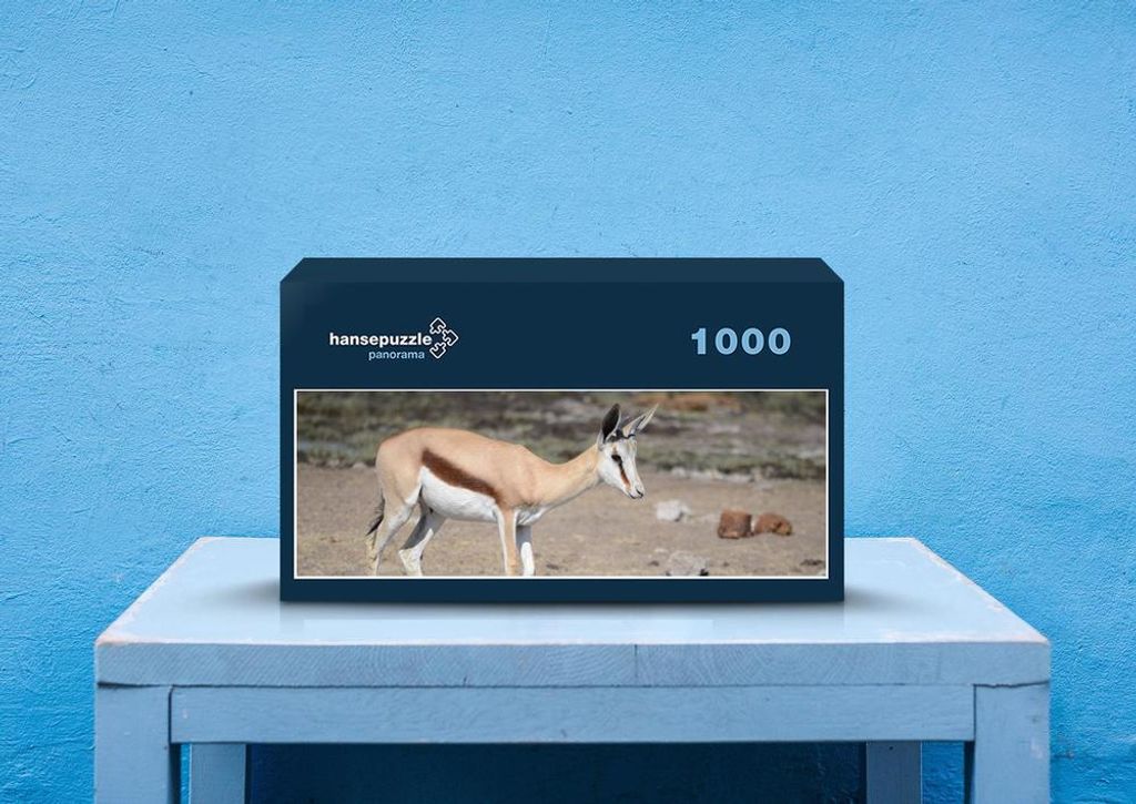 hansepuzzle 81673 - junge Antilopen Puzzle, 1050 Teile, Natur, 60,0 x 46,0cm mit hochwertiger Aufbewahrung, Kartonbox & Beutel