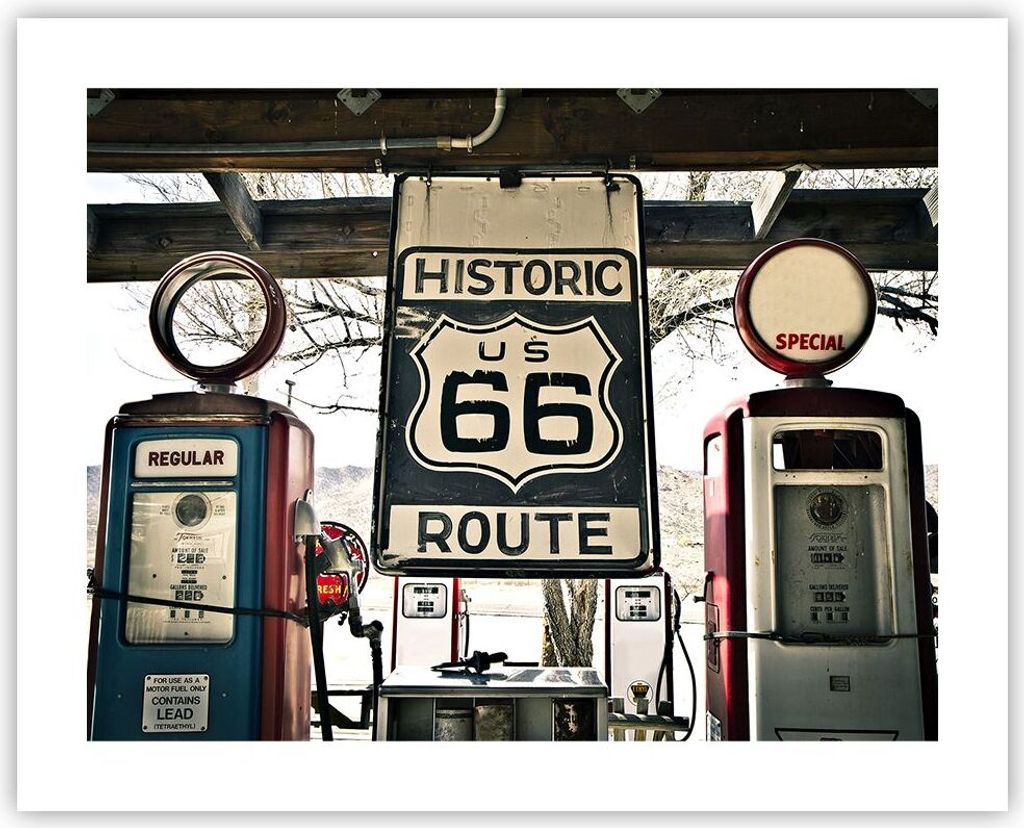 Poster - Poster ohne Rahmen - Straße alt 66 USA - 50x40 cm Produktbild 