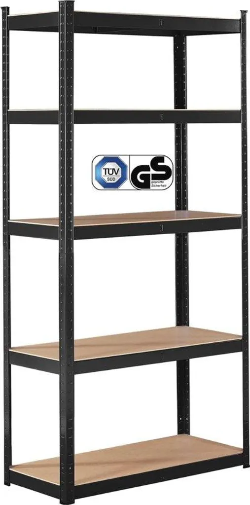 Optimisez votre Garage avec l'Étagère Métallique Noire 875kg - 5 Niveaux