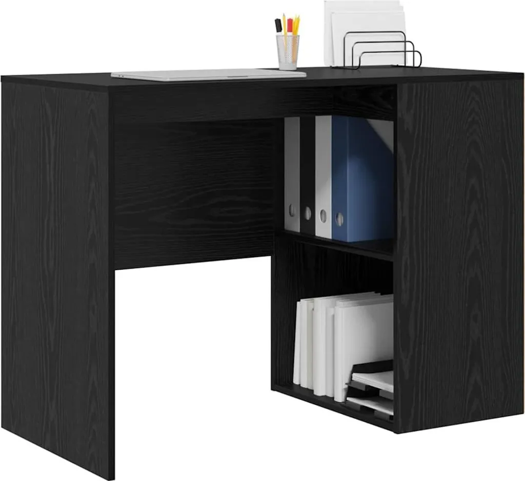 SYFAX™ Scrivania Rovere Nero 102 x 50 x 75 cm Legno multistrato - 2