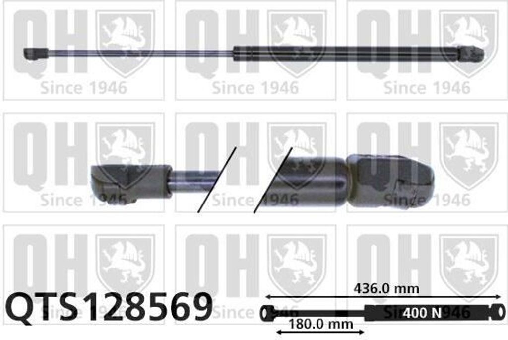 QUINTON HAZELL QTS128569 Gasfeder Heckklappendämpfer für ALFA ROMEO 147 (937) 436mm
