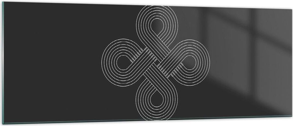 Bilder auf glas - Einteilig - Symbol Schleife Unendlichkeit - 140x50cm - Glasbilder - Wandbilder - Bilder - Wanddekoration aus Glas - Glas Bilder -...