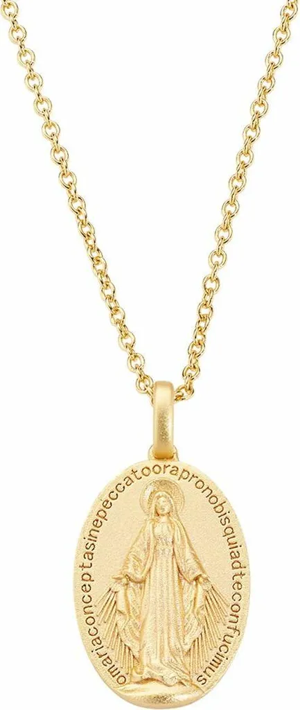 Collana Amen CLMIGM Donna in Argento 925 Dorato Medaglia Miracolosa