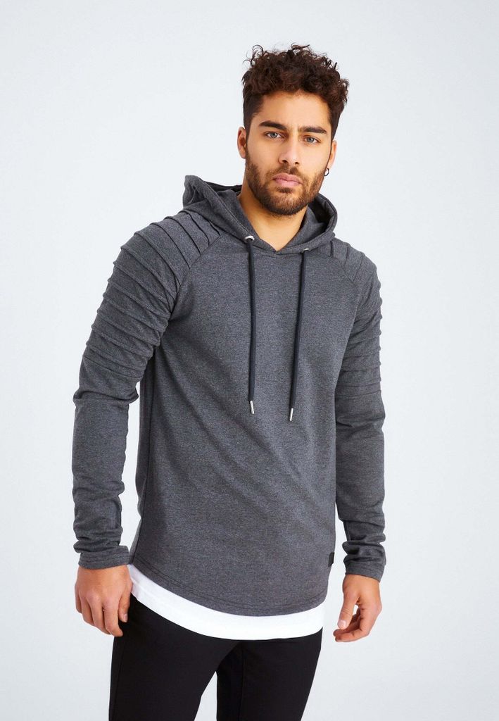 Leif Nelson Kapuze Herren Kapuzenpullover Kapuze LN-8155, Anthrazit / XXL