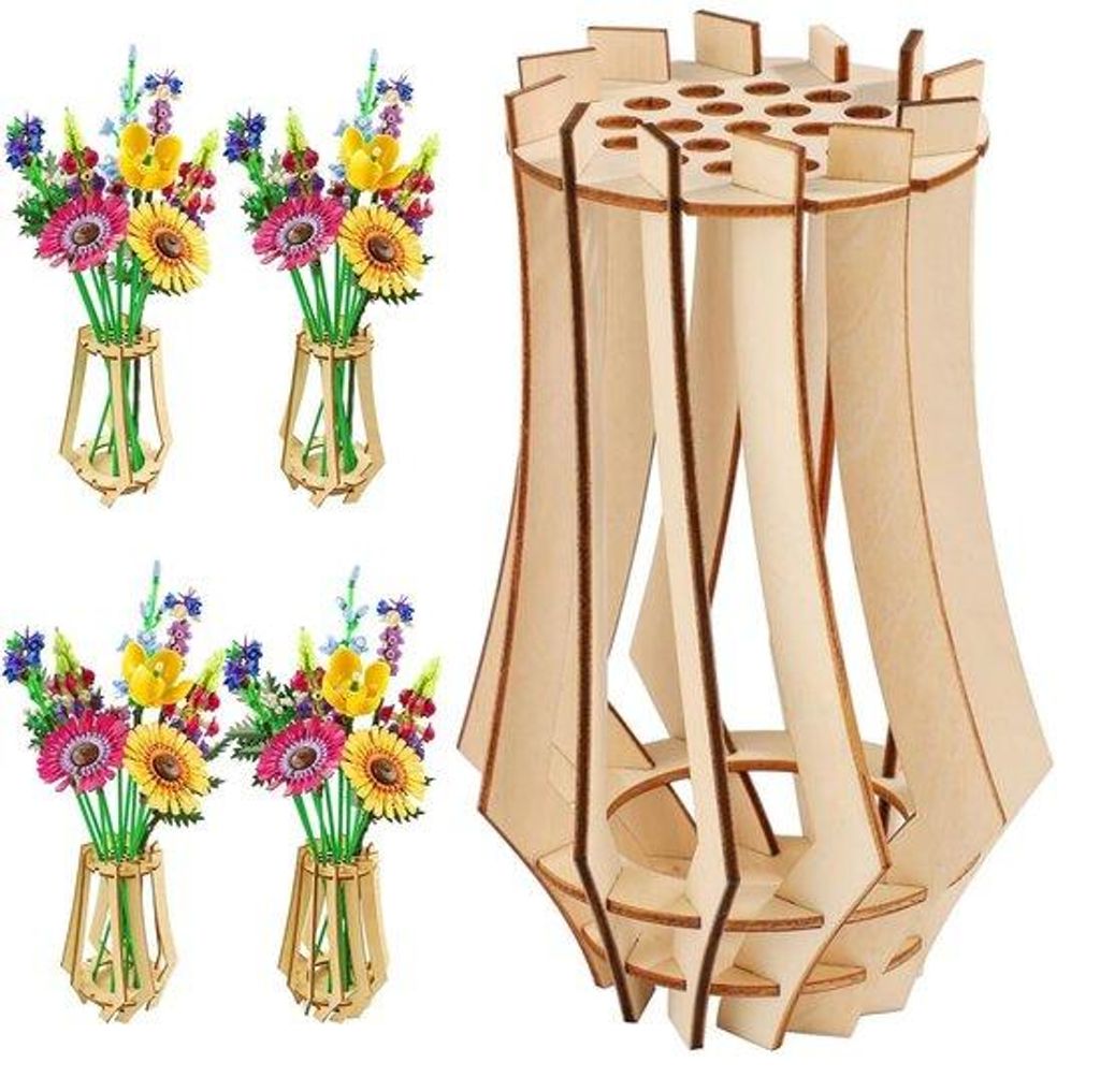 Houten Einzelblumenstandarte, Einzelblumenstandarte für Blumensträuße, Holzstandard für Rosen, Kirschblüten, Sonnenblumen, Tulpen, Narzissen u...