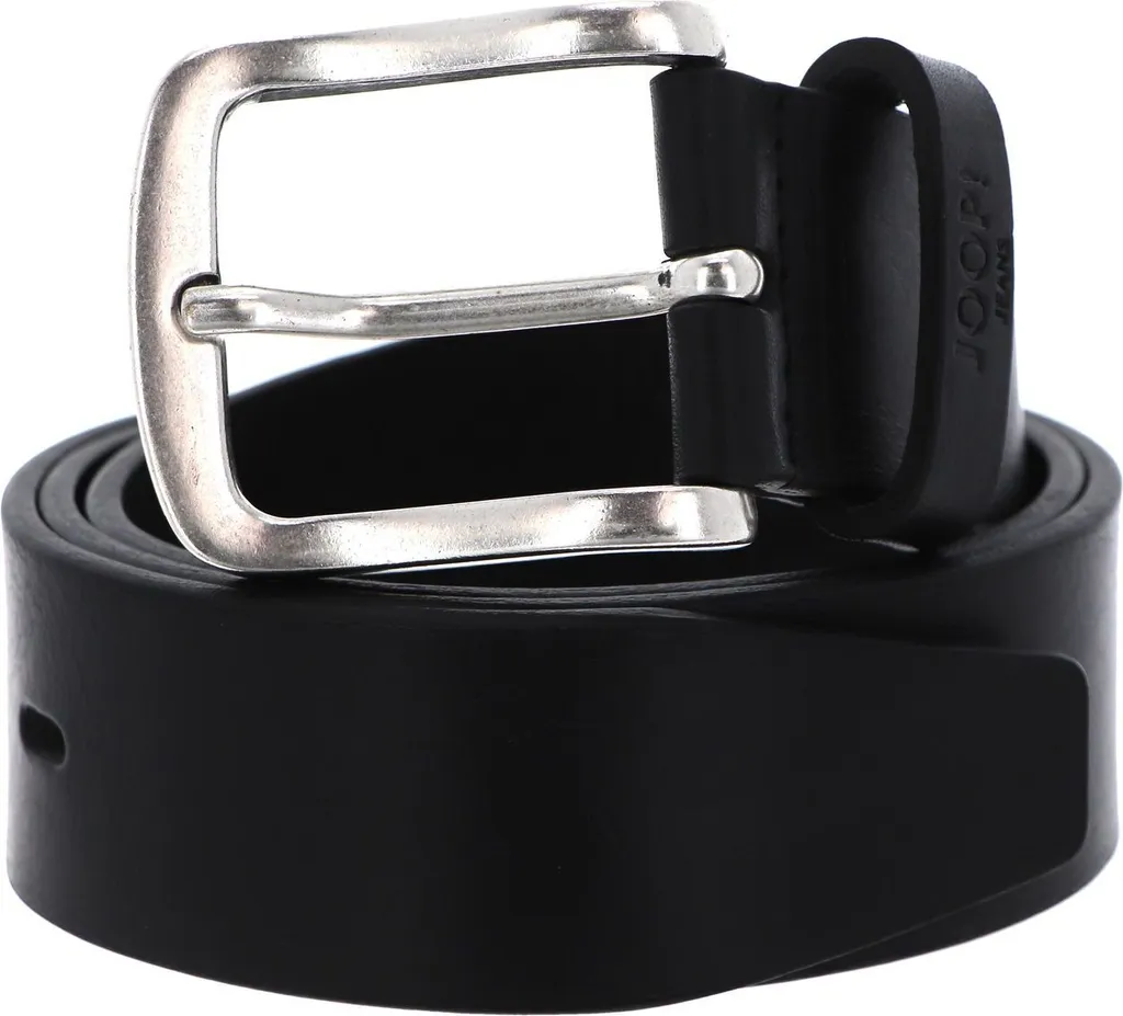 JOOP! Cintura Uomo in Pelle 4cm W85 - Stile Jeans Black-Silver