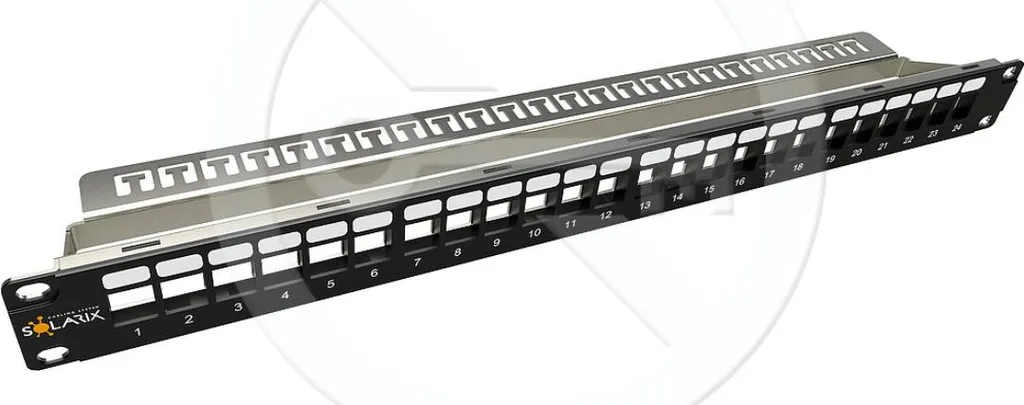 Solarix SX24M-0-STP-BK-UNI-N: Patch Panel 24 Porte per Reti 10Gbps - 2