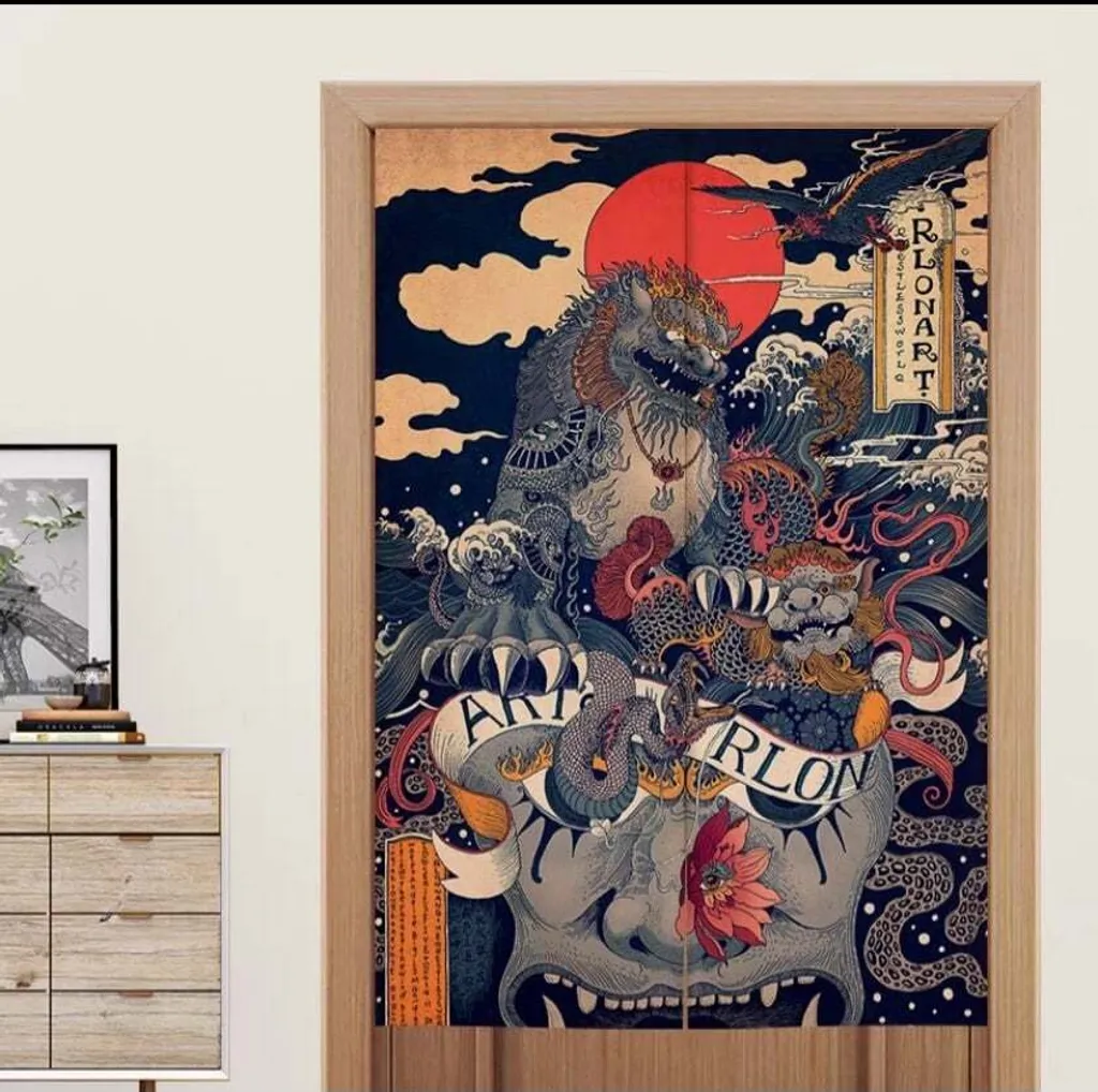 Occulter une Porte sans Travaux : Rideau Noren Japonais 80x130cm NO5