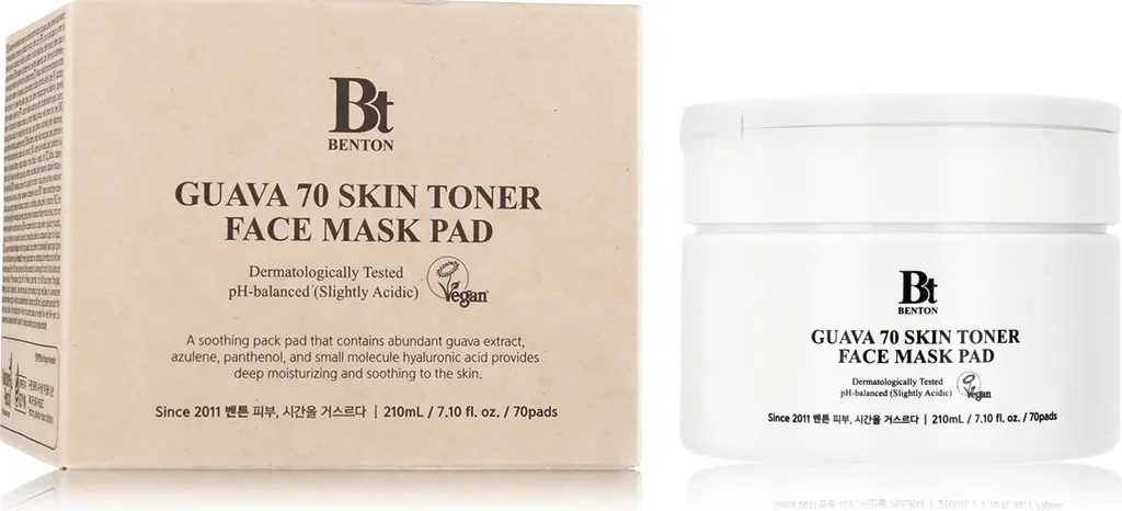 Benton Guava 70 Skin Toner Face Mask Pads disques anti-rougeurs visage