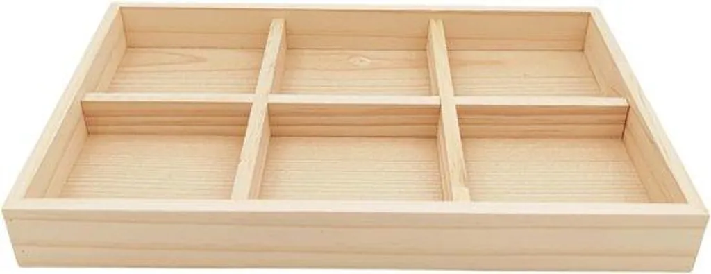 Tiroir en bois à 6 compartiments pour bureau et chaussettes - Naturel