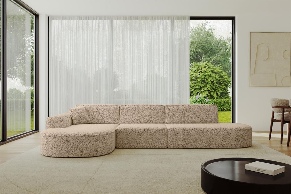 ALTDECOR Ecksofa in L-Form MARI-L2 - 328x171x79,5 cm Braun - Corner Sofa Bett Eckcouch Couch Wohnlandschaft Cauchsofa