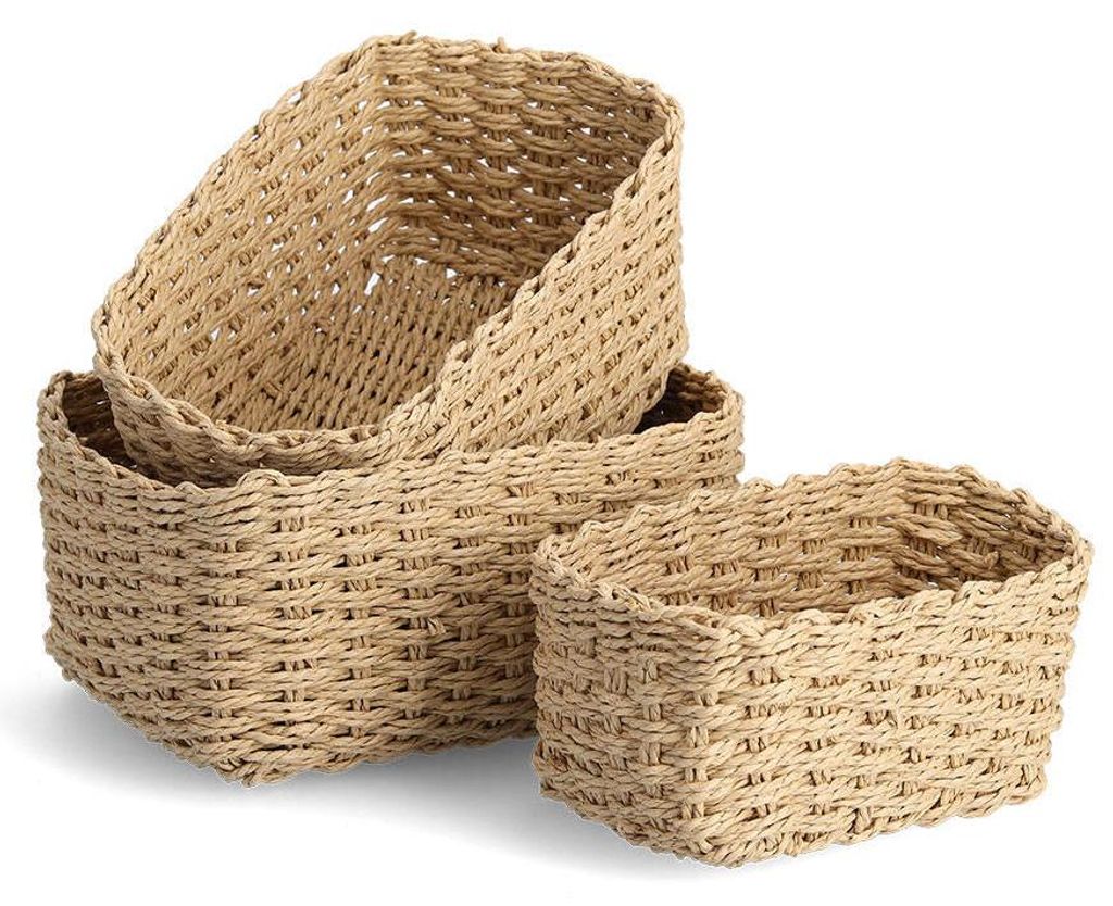Aufbewahrungskorb-Set, 3-tlg., Papiergeflecht, Produktbild 