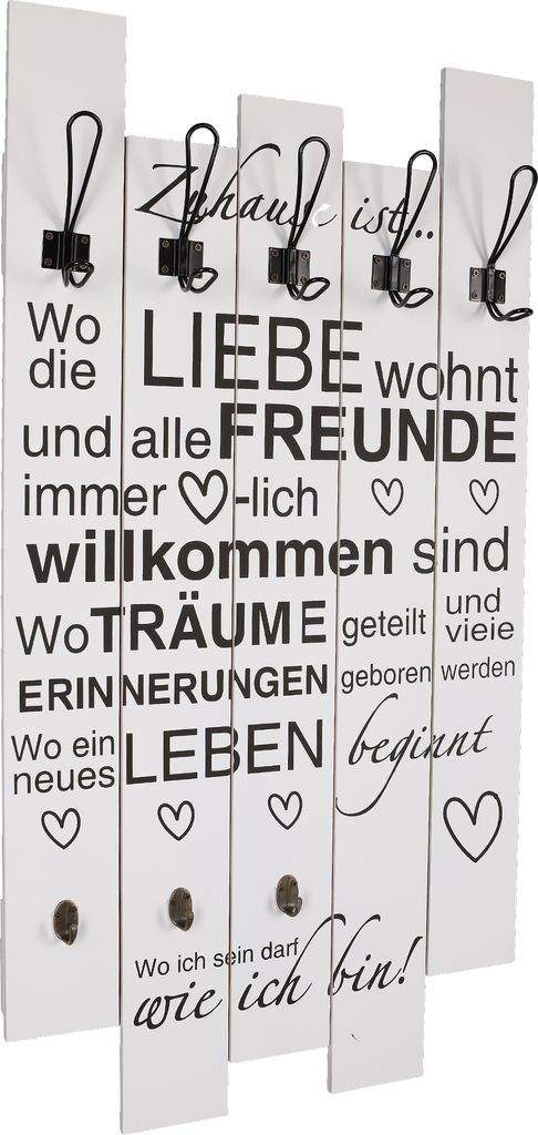 Wandgarderobe Garderobe Kleiderhaken modern weiß rustikal Flurgarderobe