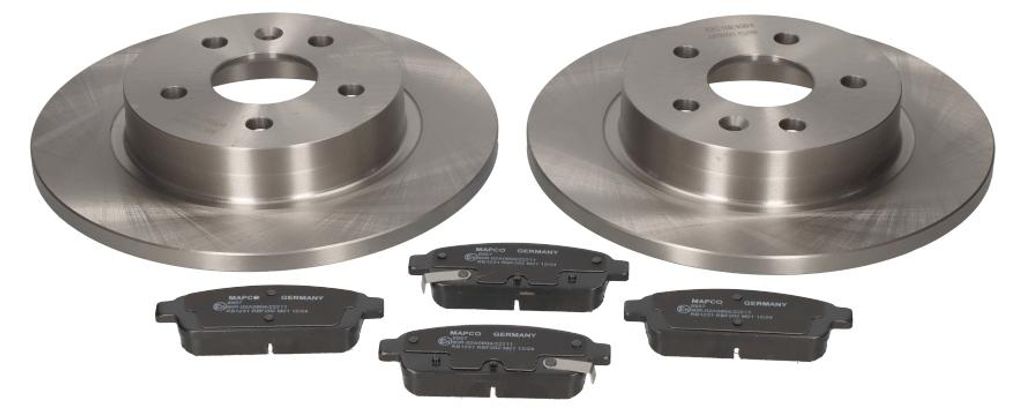 Mapco Bremsscheiben+Bremsbelaege (Bremsensatz) Hinterachse CHEVROLET CRUZE (J300),CRUZE Schraegheck (J305),CRUZE Station Wagon (J308),OPEL ASTRA GT...