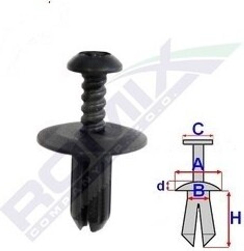 10x ROMIX C60767 Clip außen, Fahrzeugtür, Stoßfänger, Innenraumverkleidung