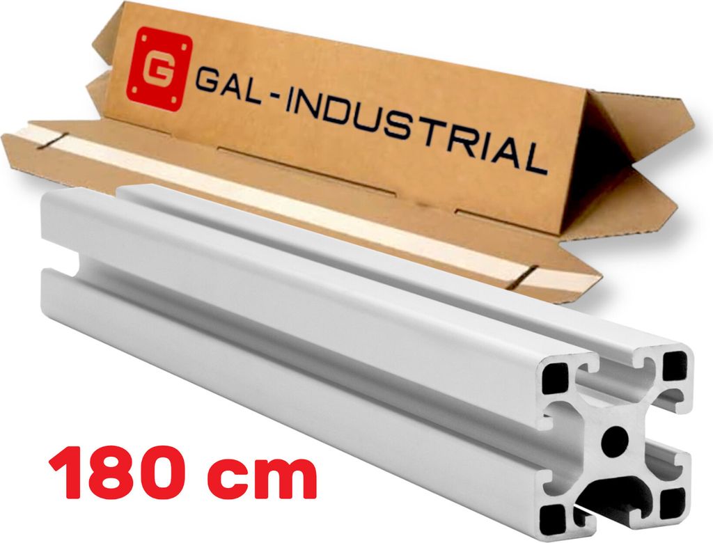 GAL-INDUSTRIAL | Konstruktionsprofil Aluminium Montageprofil – 40x40mm – 180cm - Zuschnitt nach Maß
