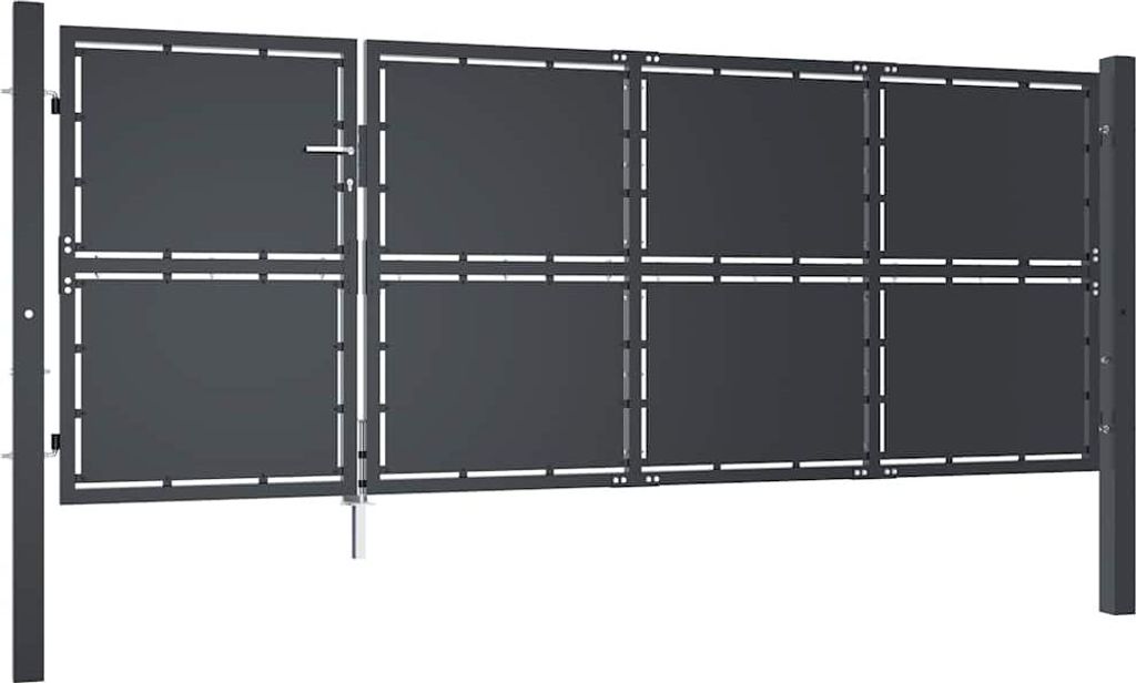 vidaXL Gartentor aus Stahl 350 x 125 cm Anthrazit Produktbild 