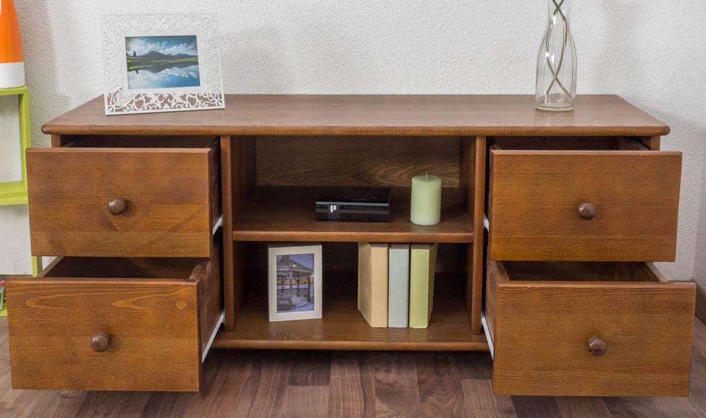 TV-Schrank Massivholz Farbe: Eiche 55x136x47 cm