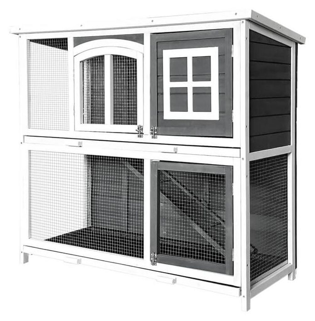 HOME DELUXE Kaninchenstall aus Holz MINO – 122 x 108 cm I Produktbild 