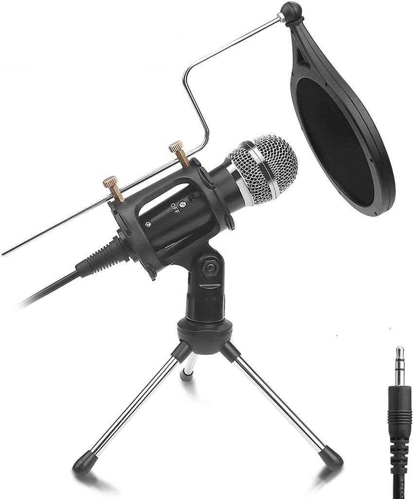 Mini 3,5 mm Jack Mikrofon Stereo-Mikrofon für die Aufnahme von Handy Studio... 