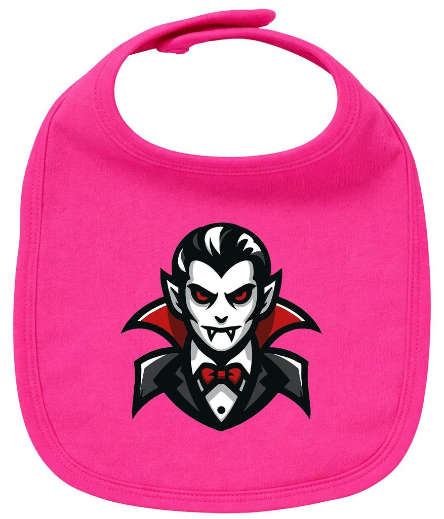 Huuraa Baby Lätzchen Vampir Fabelwesen Cherry Pink Klettverschluss Baumwolle Latz Geschenkidee