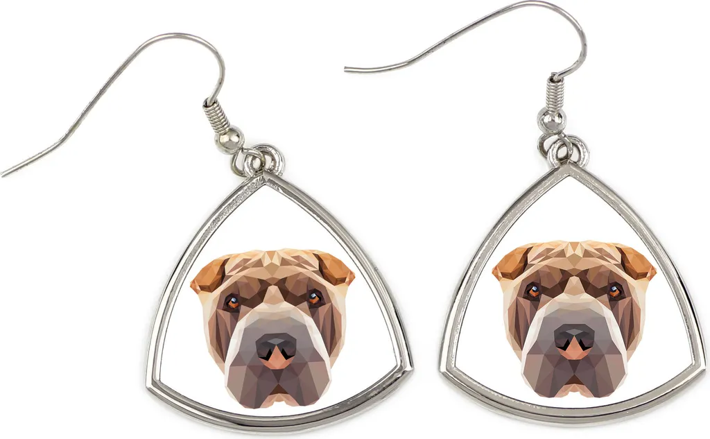 Art-Dog Orecchini Shar Pei: Gioiello Collezione Cane Geometrico Argentato
