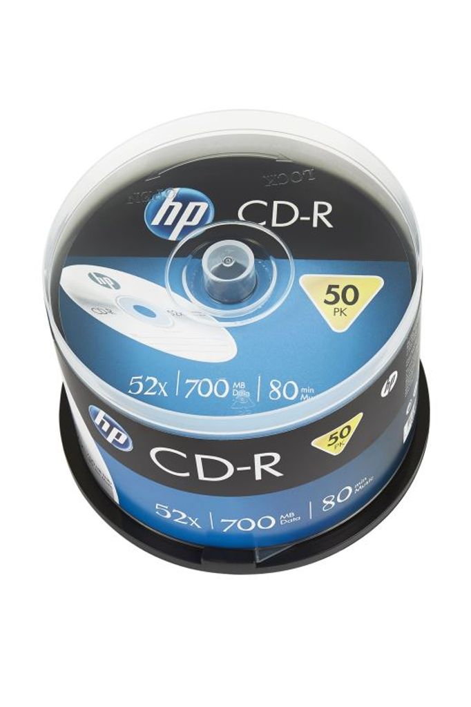 HP CD-R, CRE00017-3, 69307, 50er-Pack, 700MB, 52x, 80min, 12cm, nicht bedruckbar, Spindel, für die Datenarchivierung