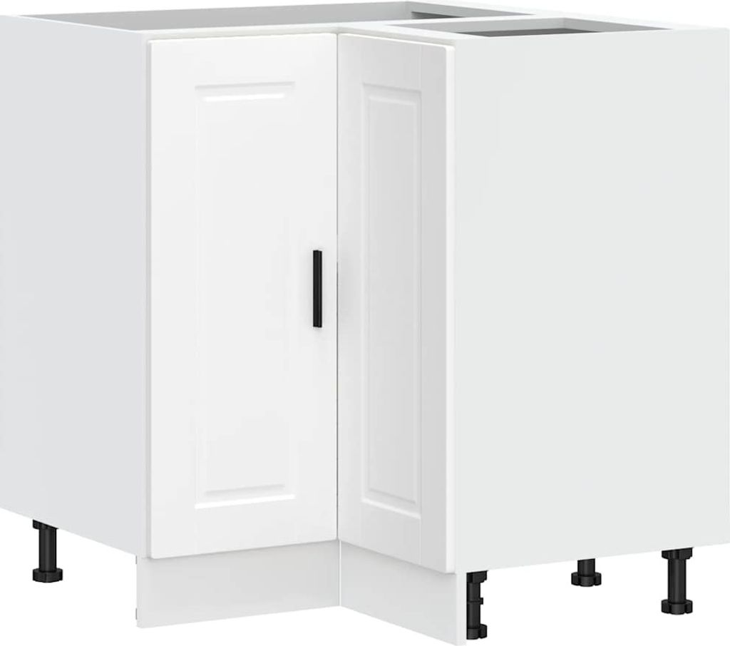 vidaXL Élément bas d'angle de cuisine Porto Blanc Matériau Image du produit 