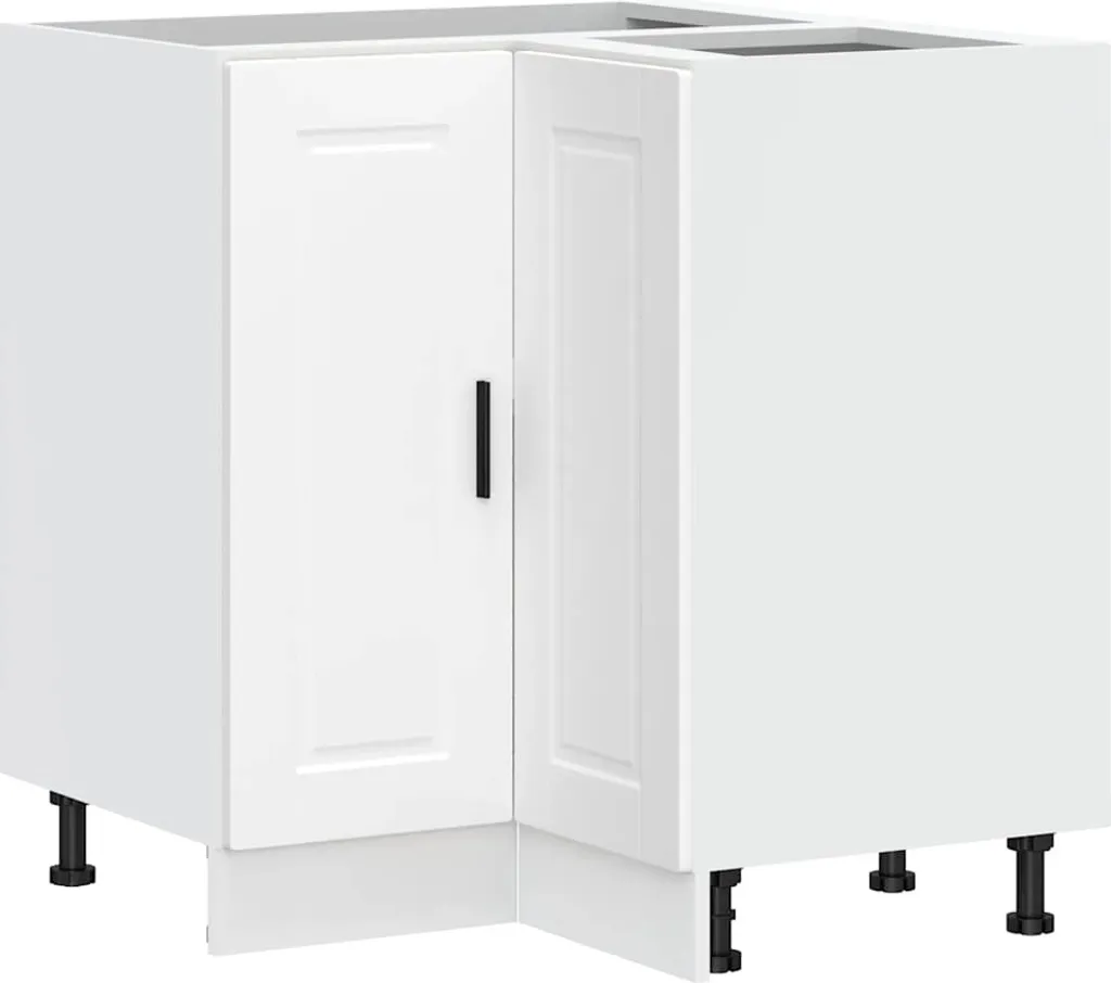 Base ad Angolo Cucina Porto White in Legno - Mobile Angolare Robusto