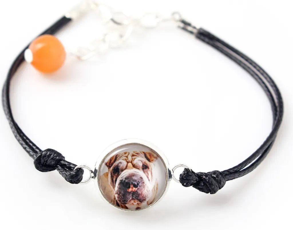 Shar Pei - braccialetto con la tua foto, realizzato a mano, gioiello unico del marchio Art-Dog