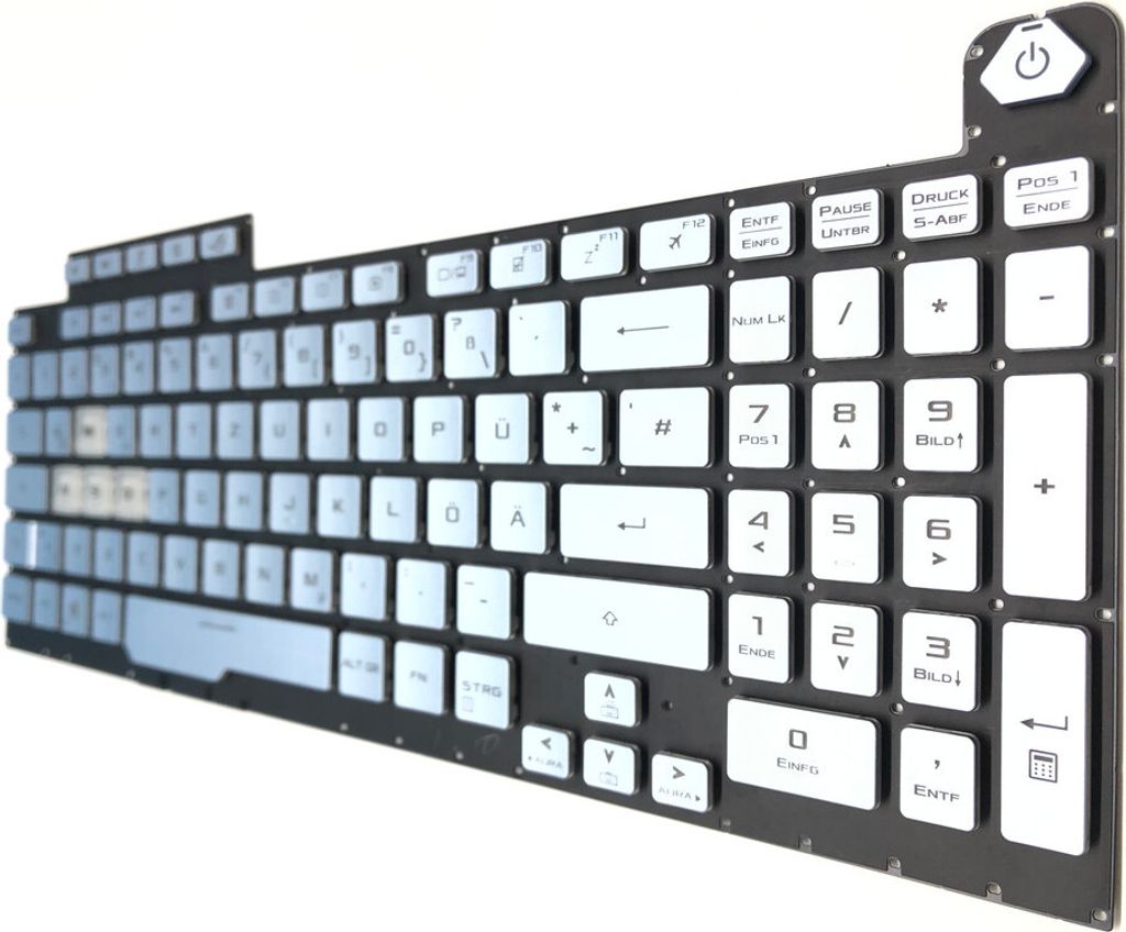 DEUTSCHE - Silber Tastatur Beleuchtung kompatibel für Asus ROG Strix SCAR III G731GW-EV121T