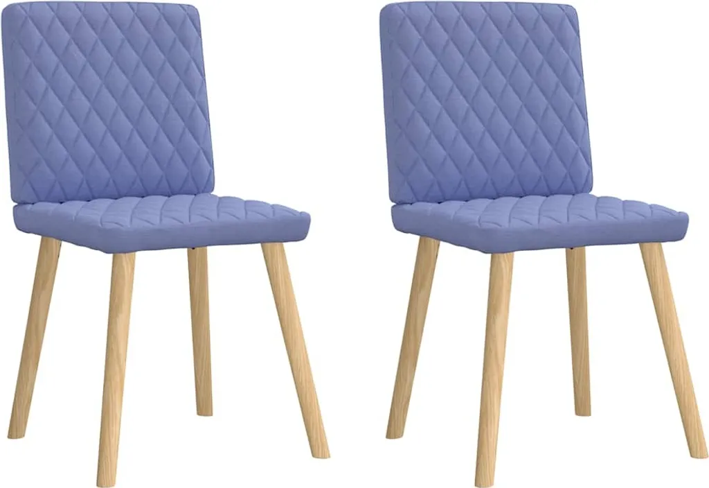 Sedie da pranzo 2 pezzi. Tessuto blu denim