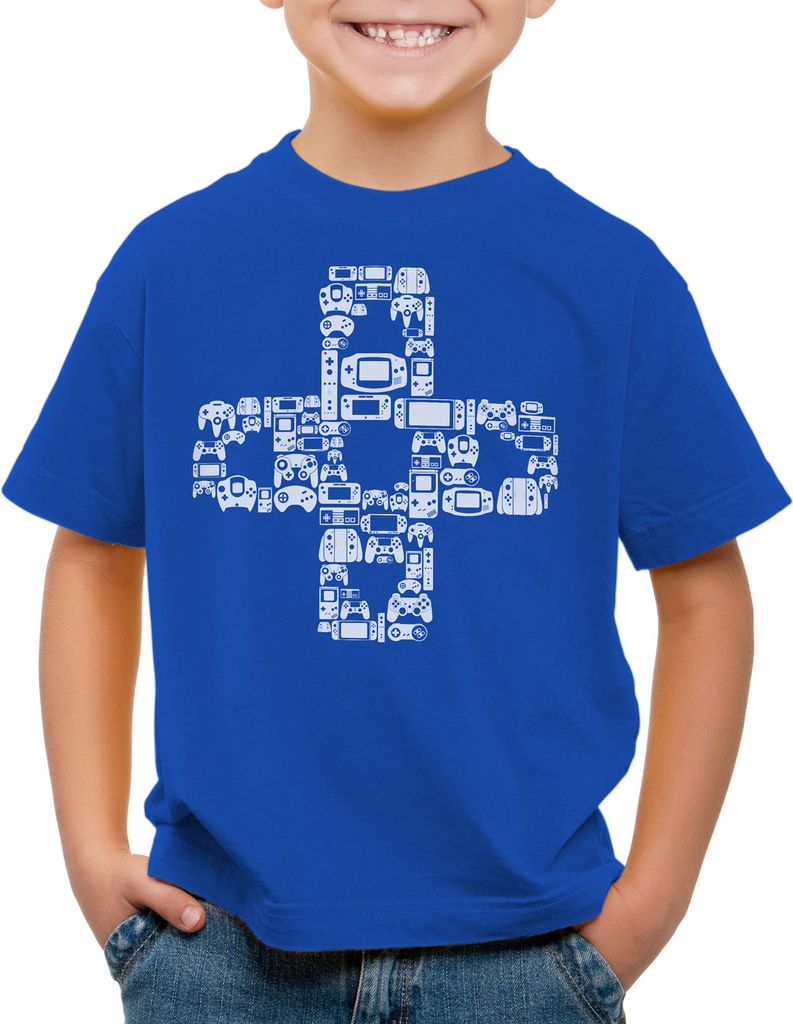 BaumwolleCloud Play Steuerkreuz Gamer Kinder T-Shirt Kontroller