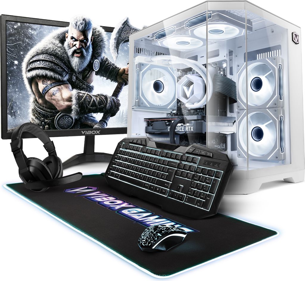 Vibox III-398 Gaming PC Set Komplett - Monitor 23 Zoll - Intel Core i7 9700KF 4,9 GHz - Radeon RX 9070 16 GB - 16 GB RAM - 1 TB SSD - Windows 11 - ...