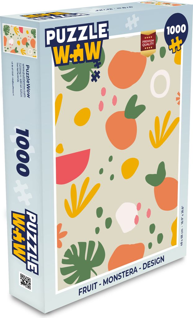 MuchoWow Puzzle 1000 Teile Obst - Monstera - Gestaltung - Spielzeug - Alt und Jung - Spiele - Puzzeln