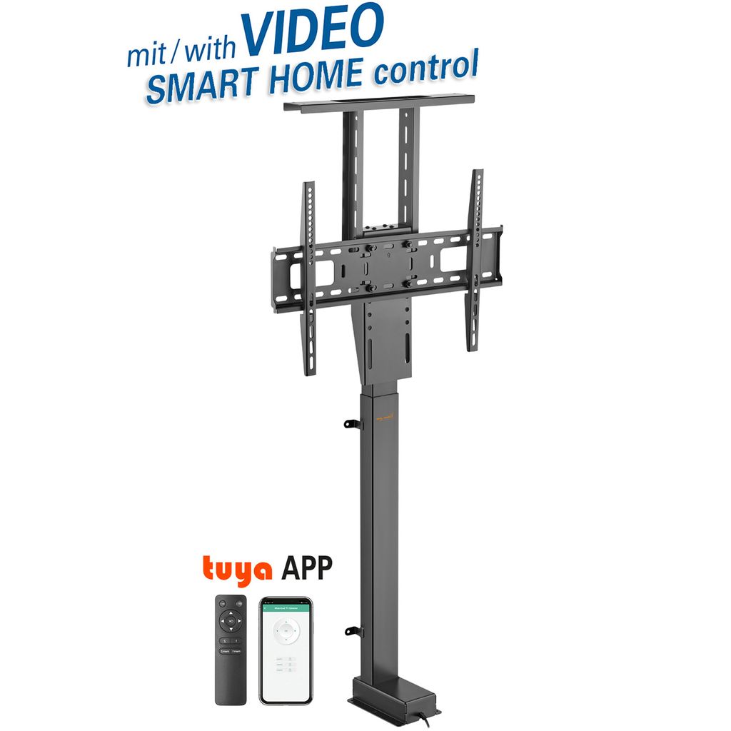 ORSEM Motorisierter TV Einbaulift zum Integrieren in Möbel, Einbau TV-Schrank mit SMART HOME Steuerung per Tuya APP + Fernbedienung für 37 - 80 Zoll