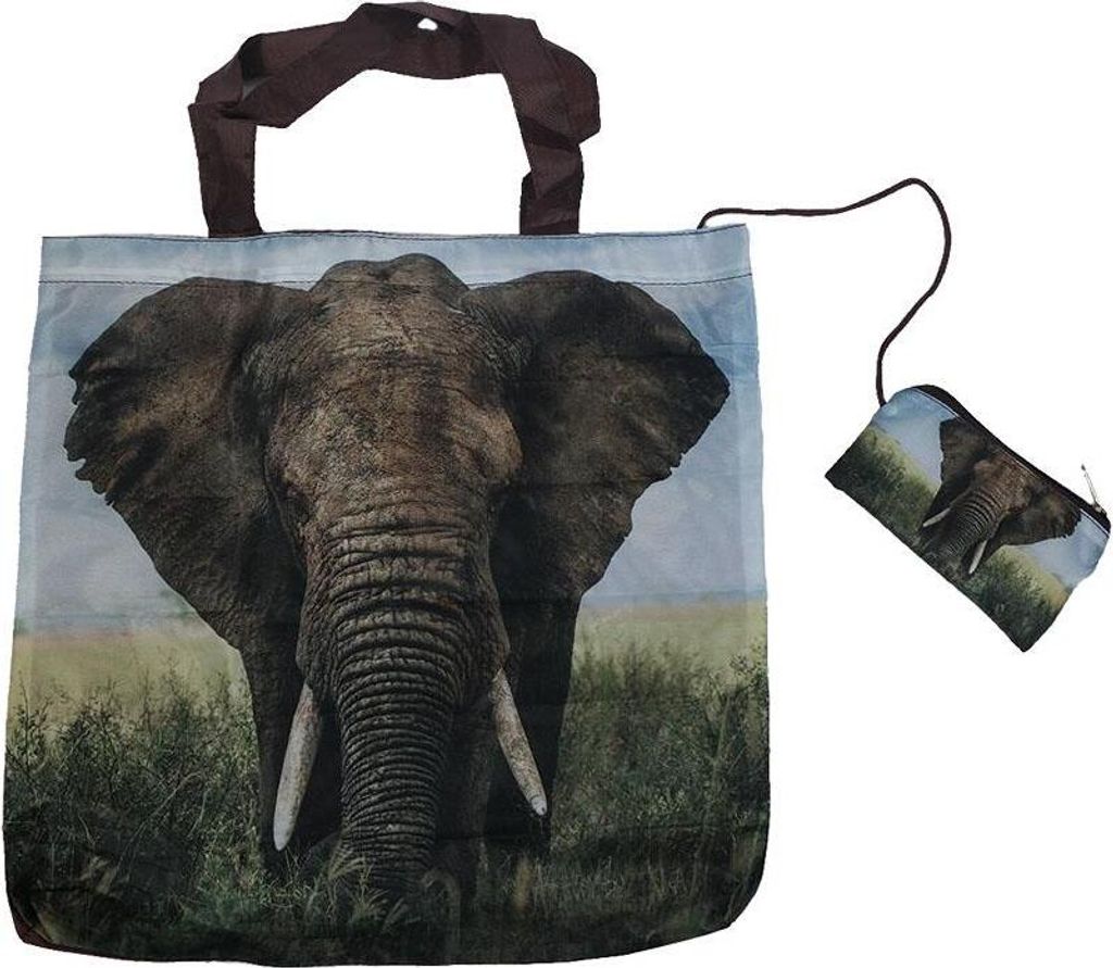 Einkaufstasche Elefant, Wildtier Einkaufstaschen Falttaschen Stofftasche Stofftaschen Tiere
