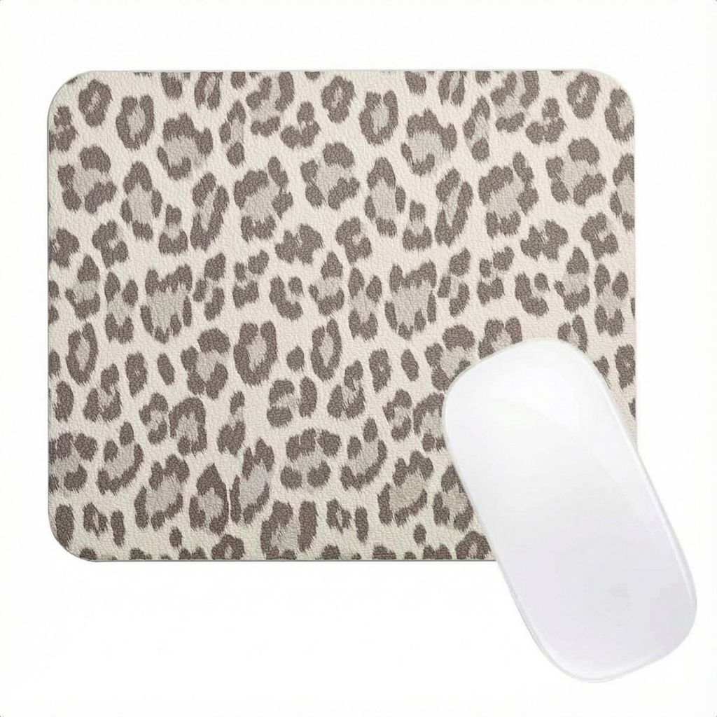 Selencia Sabi Kunstleren Muismat met Panterprint - 20 x 24 Productafbeelding 
