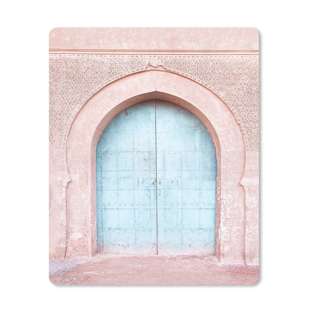 MuchoWow Mauspad Mousepad Tür - Rosa - Blau - Tor 19x23 cm - Mousepads - Maus Mat - Pad - Mausunterlage - Mauspads - Spielen