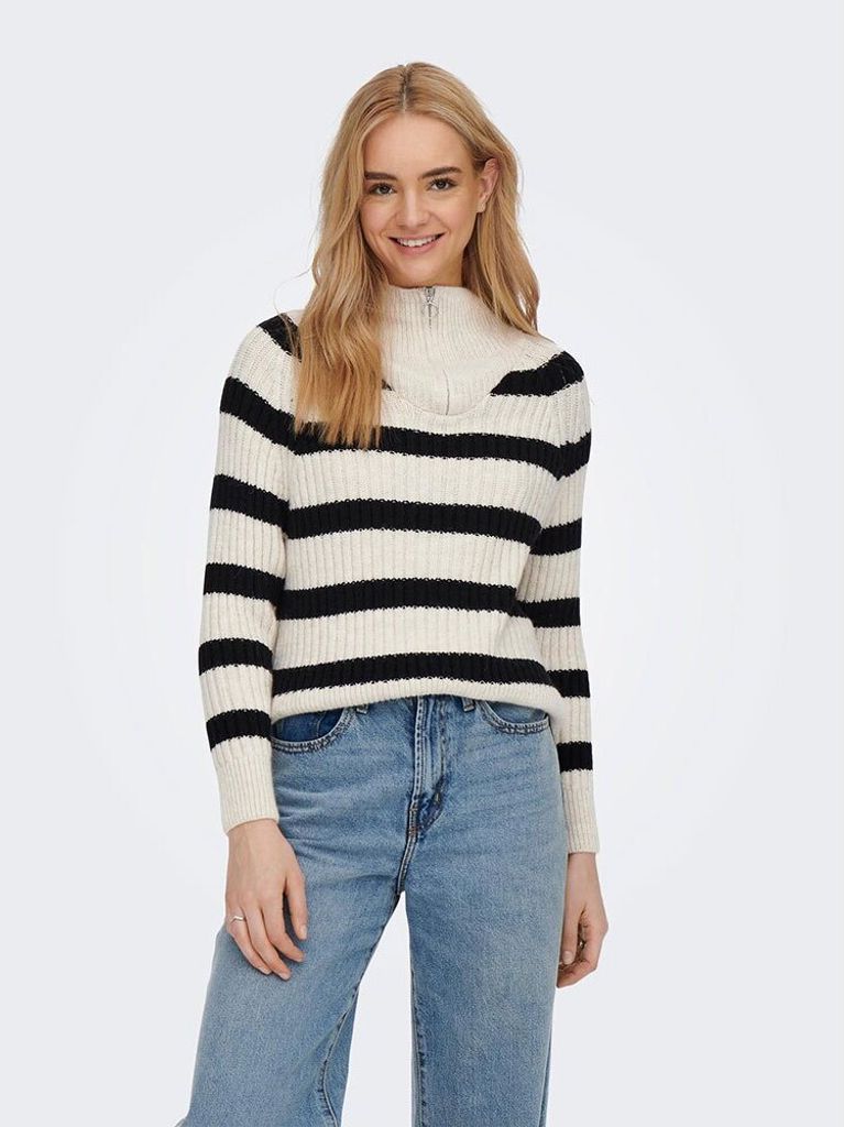 Only Leise Freya Halbzippullover Beige M Frau Beige M